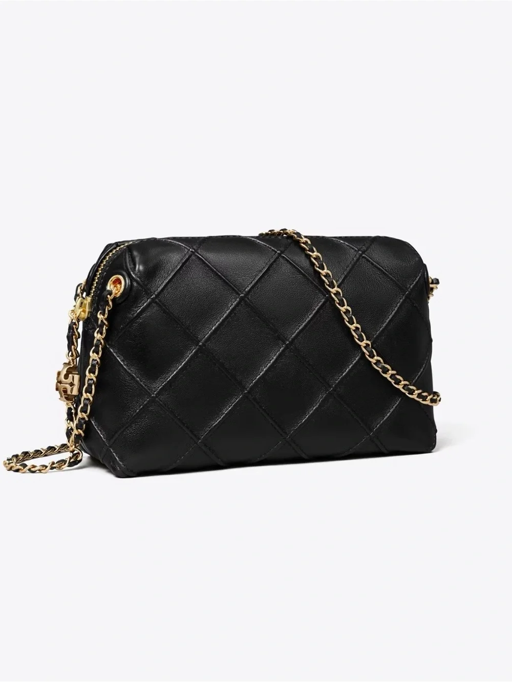 Tory Burch Fleming Mini Quilted Soft Leather Crossbody Bag